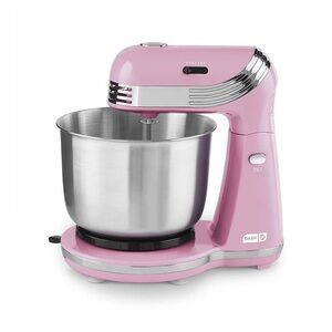 Dash Stand Mixer Pink w/ Stainless Steel Bowl & Attachments